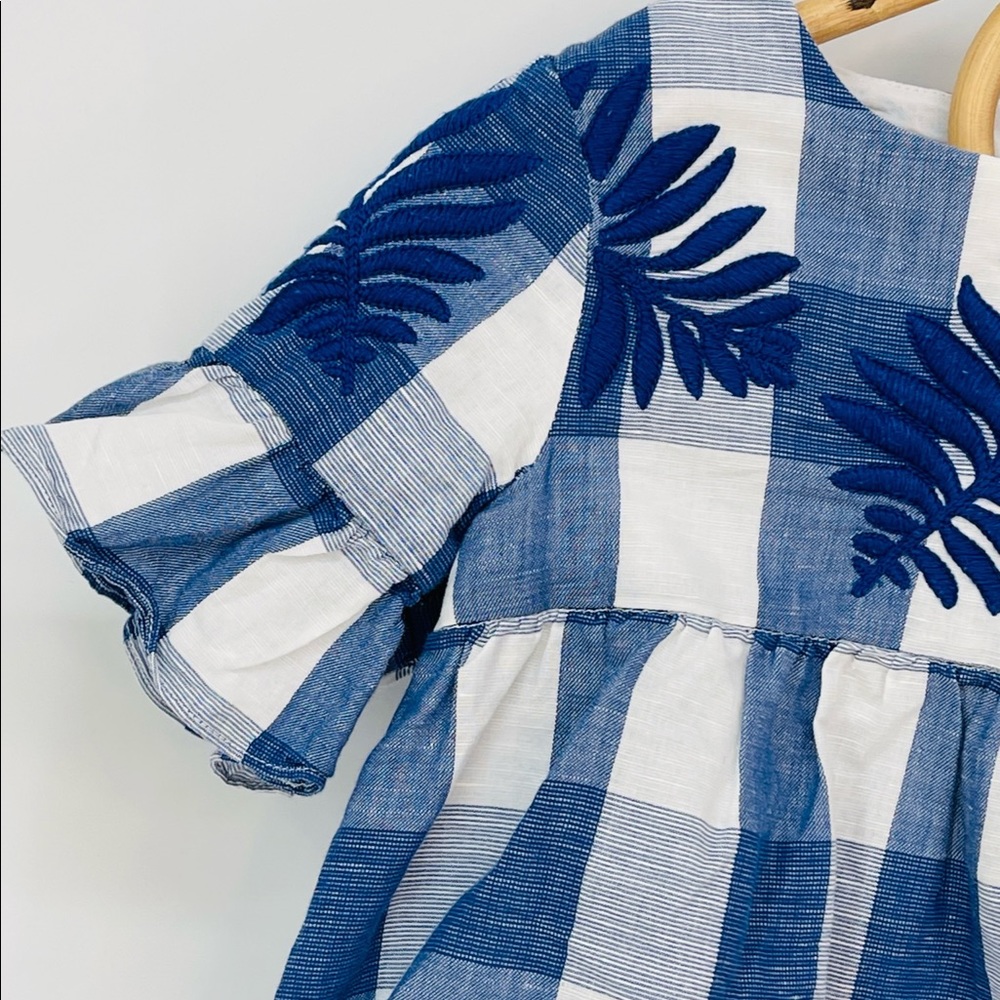 Tartine et Chocolat Blue and White Gingham Blouse Top Girls Size 3T - Picture 7 of 10